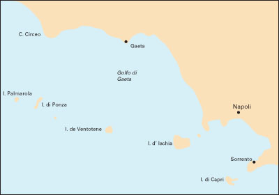Isole Pontine to the Bay of Naples
